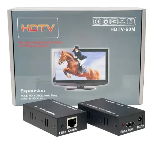 Extender Extensor Hdmi 60 Metros Via Cabo de Rede RJ45 Hdmi- Produto novo lacrado