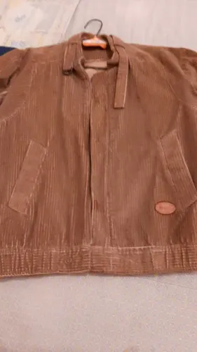 Jaqueta de veludo cotelê, cor castor, feminina, da Elle et Lui, tam. médio, colete Jeans.
