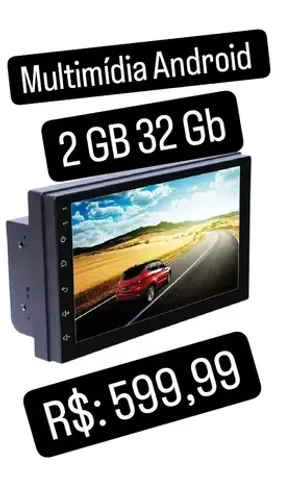Multimídia Android 7 polegadas 2 GB 