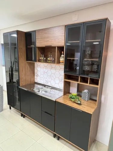 Armário de Cozinha Completo 100% MDF com Balcão 1,20m (Novo) Entrega Grátis! 