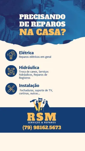Serviços de reparos em geral - Elétrica, Hidráulica e Instalação