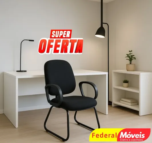 Cadeira Diretor Fixa para Escritório Base Trapézio - Design prático e funcional!