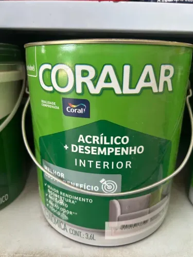 Tinta Coral Acrílica Interior 3,6L leia a descrição 