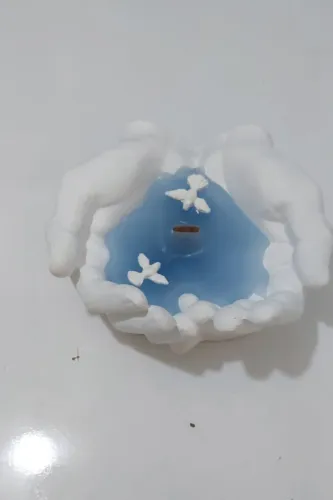Esculturas De Gesso Cru Mãos Vela aromatizada Baunilha