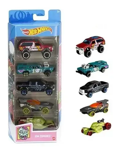 Kit Carrinhos Hot Wheels 5 Carros Cartela Hw Zombies Mattel GTN42