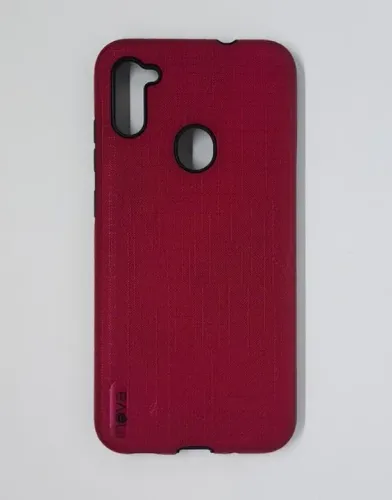 Case Capa Capinha Samsung Galaxy A11 de Silicone Vermelho Escuro Texturizado