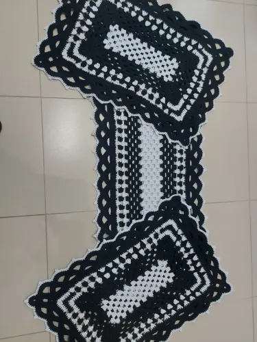 Conjunto de Tapetes de Crochê - 3 Peças ? - Sob encomenda