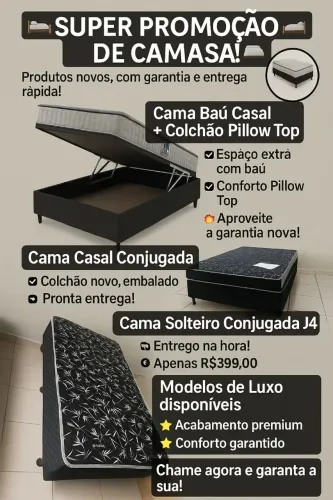 Camas Casal e Solteiro novo a partir $299.00 garantia 