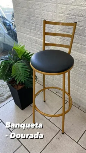 Banqueta Dourada para Comércio