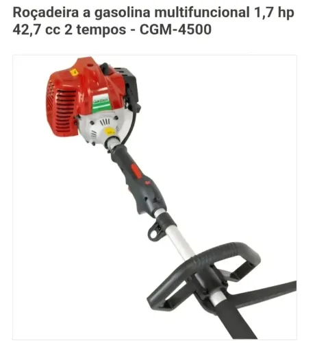 Roçadeira a gasolina multifuncional 1.7 HP 42,7 cc 2 tempo - CHM-4.500. NOVO NA CAIXA.