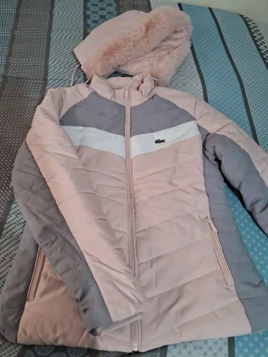 Casaco Jaqueta Bobojaco Feminino Lacoste - Rosa e Cinza - Tam G