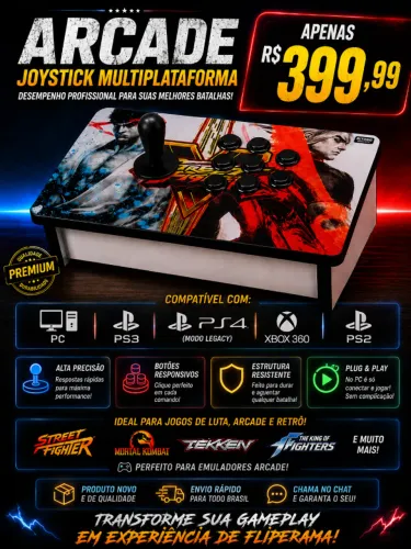 CONTROLE ARCADE MULTIPLATAFORMA
