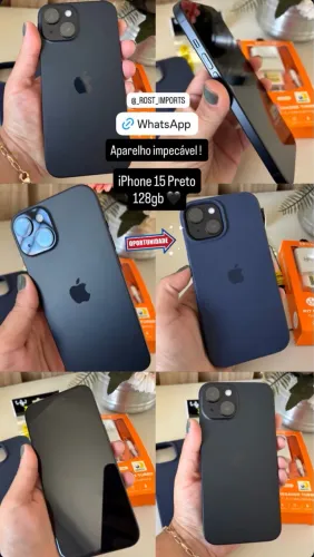 iPhone 15 PRETO - IMPECÁVEL- 128gb 98%
