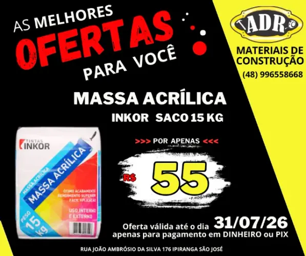 Massa Acrílica e Massa Corrida 15Kg Inkor 