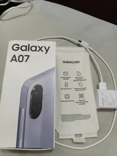 Samsung A07 128G, tela6,7", câmera 50pix, Octa core, impressão digital, novo na caixa .