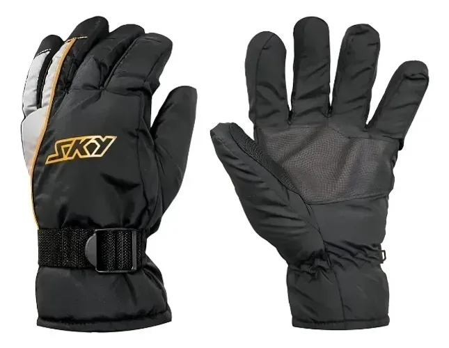 Luva Impermeável Térmica para Moto Sky Inverno Preto/Laranja GGG
