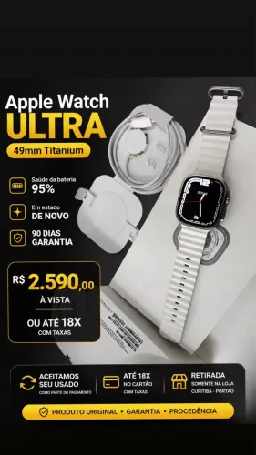 Apple Watch Ultra 49mm Titanium impecável / 90 Dias Garantia / Loja Física