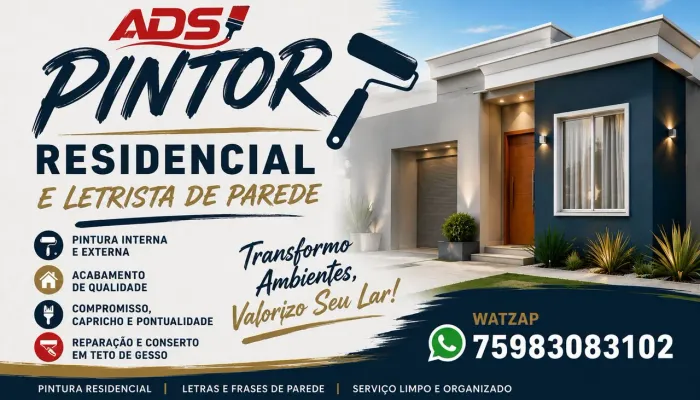 ADS PINTOR RESIDENCIAL E LETRISTA REFORMAS EM GERAL 