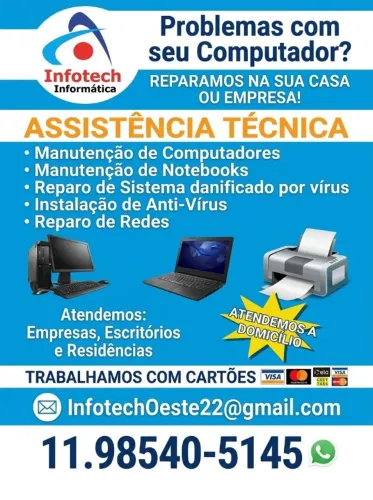 Informatica a Domicilio 24 hs todas Regioes