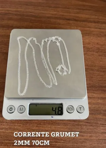 Corrente de prata grunet 925