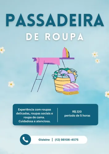 Passadeira de roupa Sociais e delicadas com experiência