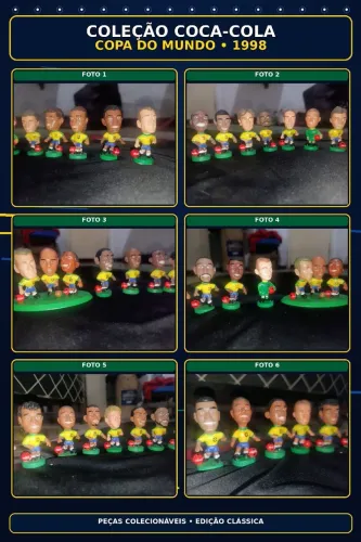 Coleção completa mini Craques Coca-Cola 1998 - bonecos + trio Raro