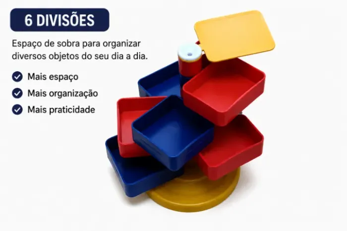 Organizador de Mesa 6 Divisões para Escritório, Costura e Artesanato