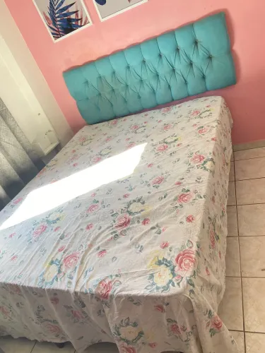 Cama Queen Completa (Box Bipartido + Colchão + Cabeceira)
