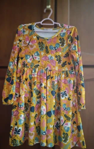 Vestido Infantil Manga Longa Amarelo ?