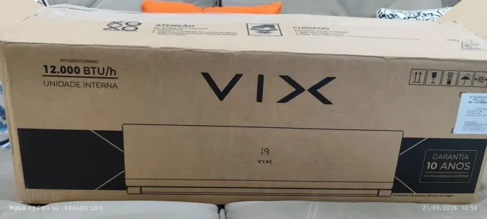 Ar-condicionado Vix sem uso.