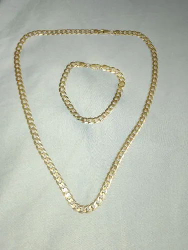 Colar e pulseira de prata