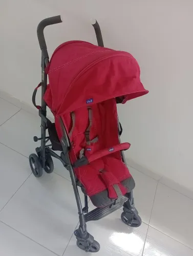 Carrinho de bebê Liteway, Chicco, vermelho + acento estofado de viscoelástico <br>