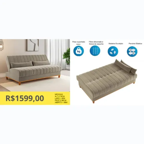 SOFA CAMA A PRONTA-ENTREGA