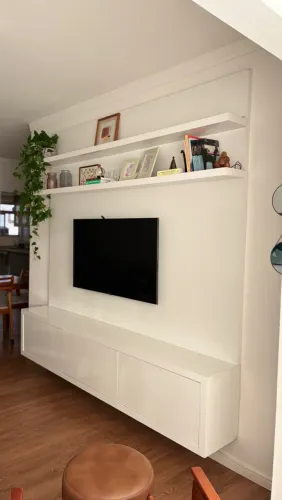 Painel Para Tv em Mdf Laqueado De Alta Qualidade Branco
