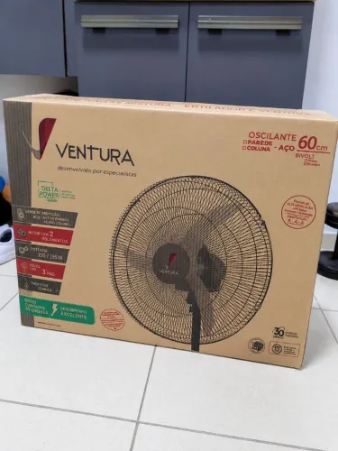 Ventilador Oscilante Ventura 60cm Bivolt (Parede) - Novo na Caixa