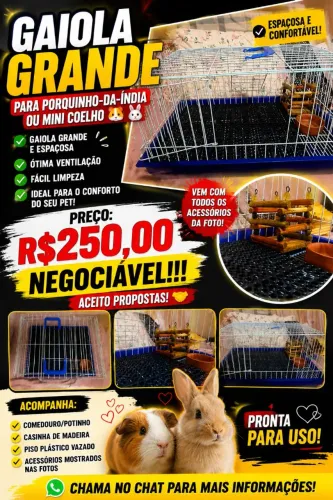 Gaiola para porquinho da Índia ou mini coelho 