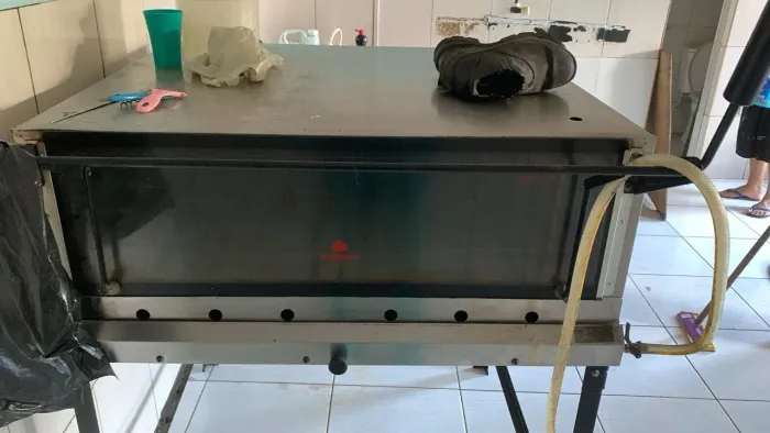 Forno industrial a gás inox refratário pra pizza