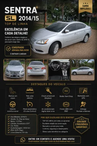 Nissan Sentra SL 2.0/ 2.0 Flex Fuel 16V Aut. 2015