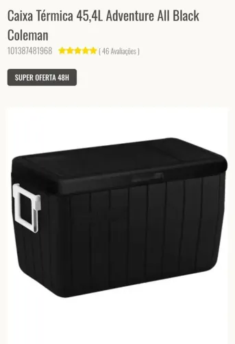 Cooler Coleman 45l preto