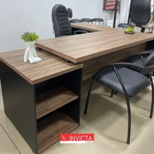 MESA EM L 170CM COM GAVETEIRO PARA ESCRITÓRIO/HOME OFFICE