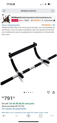 Barra para flexão ou abdominal
