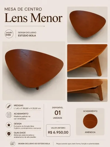 Mesa de centro lens menor