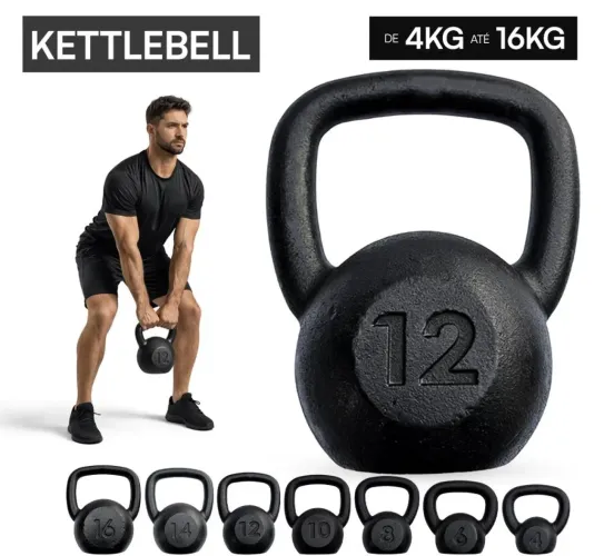 Kettlebell pintado. Vários pesos disponíveis