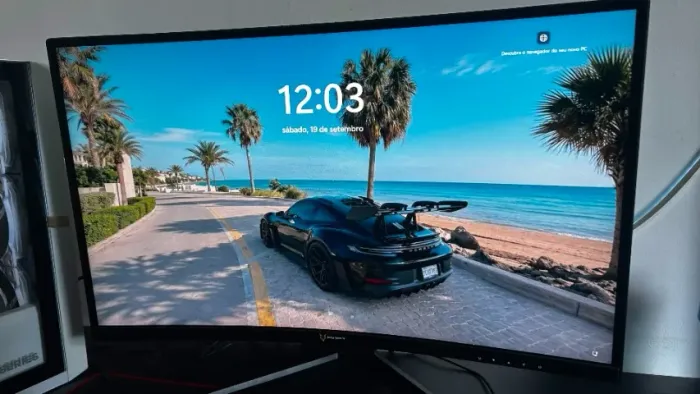 Monitor Gamer Husky Storm 27' LED, Curvo, 180Hz, Full HD, 1ms, DisplayPort e HDMI, 99% sRG