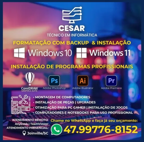Técnico Informática - otimiza, instala, monta computadores
