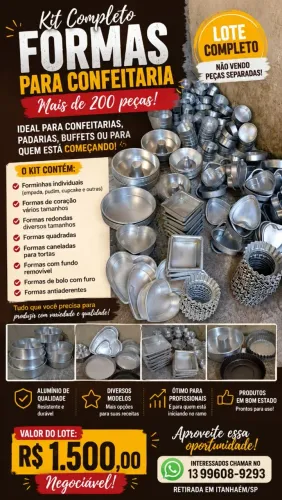 Kit Completo de Formas para Confeitaria - Mais de 200 peças