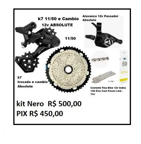 Kit Grupo Relação 12 Velocidades Absolute Gta Novo