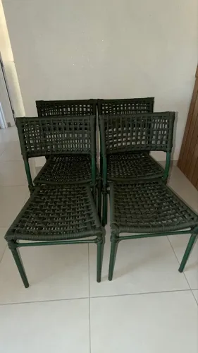 Lindas cadeiras corda náutica