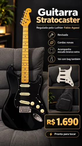 Guitarra SX Stratocaster Revisada + Bag + Escudo Extra