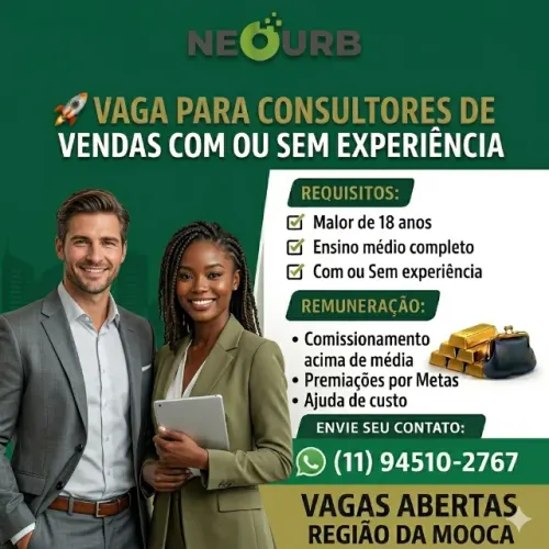 Consultor de Vendas Imobiliárias (Região da Mooca)